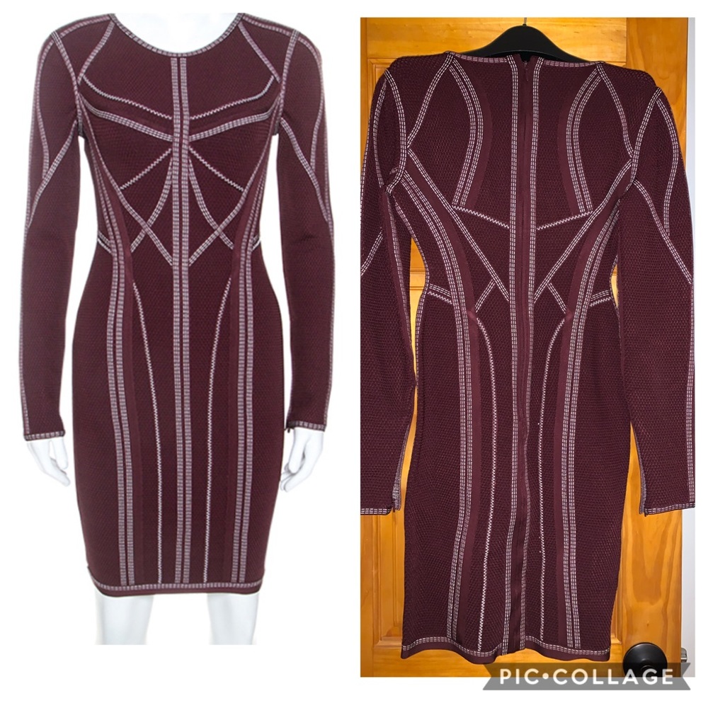 Herve leger burgundy dress